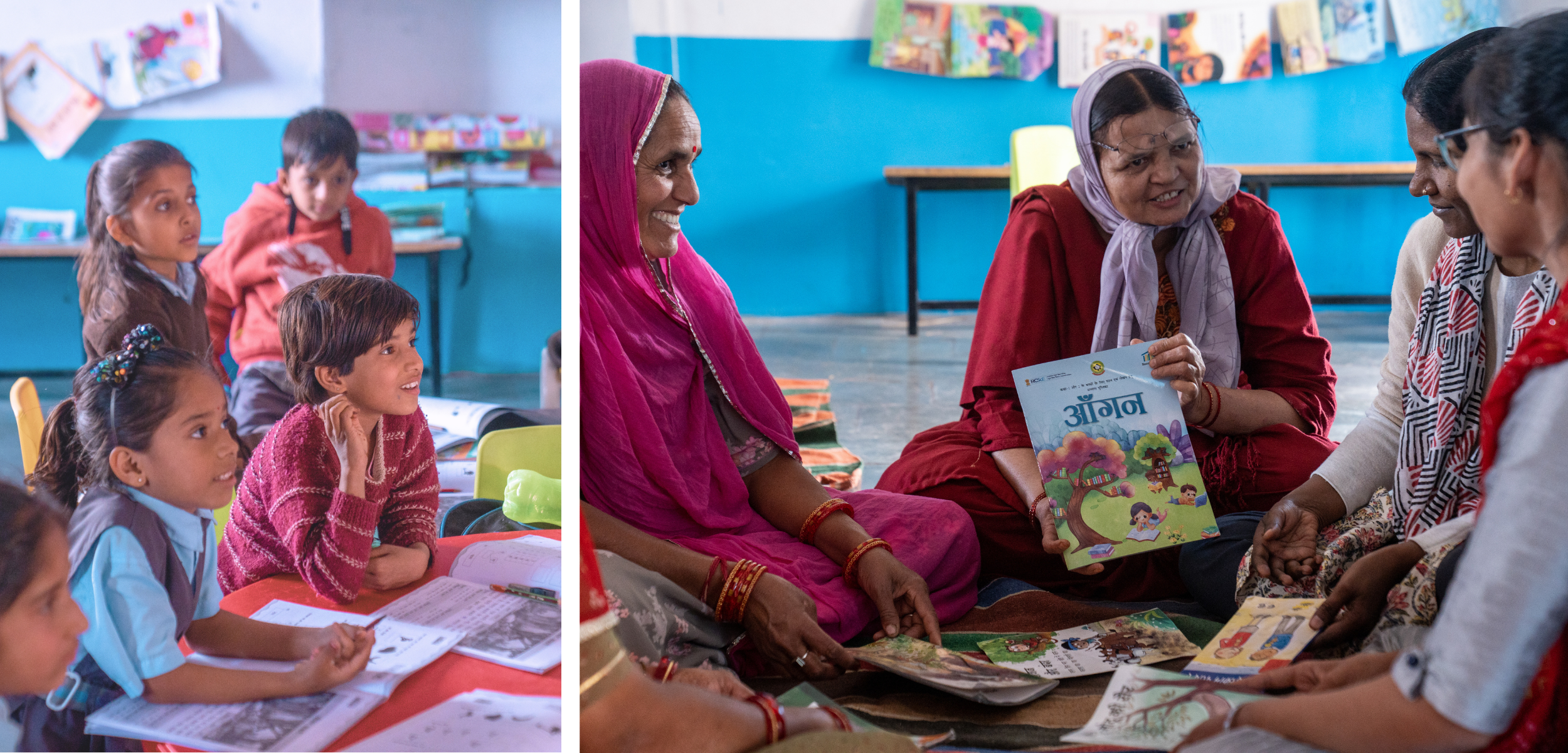 Literacy interventions at scale, educators with Room to Read in India sharing educational resources