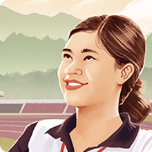 Illustrated portrait of Vietnamese young women from She Creates Change