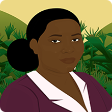 Illustrated portrait of Tanzanian young woman from She Creates Change